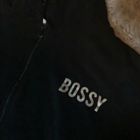 Black (bossy) zip up hoodie - Picture 2 of 4